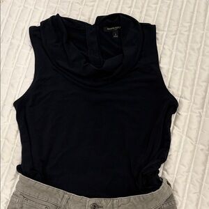 Banana Republic Navy Cowl Neck Sleeveless Top